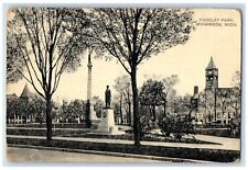 c1910's Hackley Park Monument Tower Clock Muskegon Michigan MI Antique Postcard picture