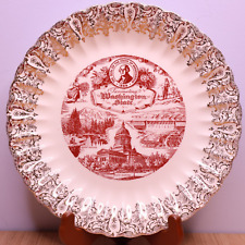Vintage WASHINGTON STATE Souvenir Collector Plate with Landmarks picture