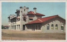 Tucson, AZ: 1913 Southern Pacific Depot Railroad Train Phostint Arizona Postcard picture
