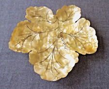 VINTAGE 1940'S MARBLED CELLULOID LEAF SHAPED FOOTED PLATE picture