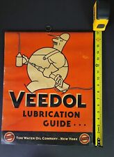 1936 Veedol Lubrication Guide with metal ring for hanging excellent condition picture