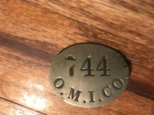 O. M. I. C. O. 744 Unknown Cap Badge Railroad Bus Transportation Unknown Vintage picture