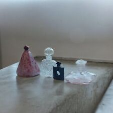 Lot 3 Vintage Perfume Bottle Czeck Opium French Style Of Loetz picture