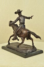 Classic bronze sculpture on marble base F.Remington Trooper of the Plains #396  picture