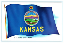 Kansas Official State Flag Vintage Postcard picture