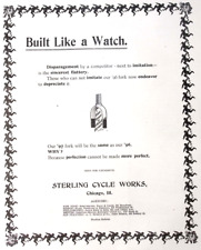 1896 Sterling Cycle Works Bicycles Built Like A Watch Bicycle Trade Print Ad picture
