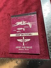 Vintage WW2 Abilene (TX) Army Air Base Matchbook & Postcard.  Named for 4 Months picture