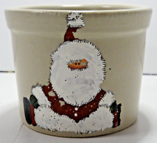 Roseville Pottery 1pt Low Christmas Crock, Santa Claus picture
