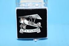 VINTAGE MILITARY AIRPLANE PEWTER PINBACK PLANE LIFE FLIGHT IN ORIGINAL CASE PIN picture