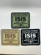 USA ISIS HUNTING PERMIT 3 PIECE HOOK BACKING picture