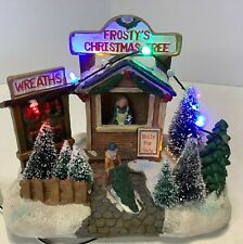 Lighted Porcelain Christmas Village Frosty’s Christmas Tree Lot Lighted Rite Aid picture