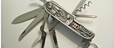 NIAGARA FALLS 9 MUTI TOOL ETCHED CANADA STAINLESS HANDLE w/Leather Belt Case picture