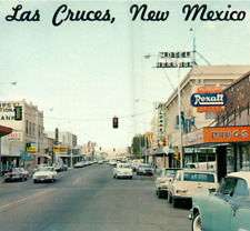 NM Las Cruces Greetings Advertising Old Cars 1960's Vintage Postcard-Z2-351 picture