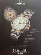 Burett Swiss Sports Watches Icon Collection Govberg Phila Vintage Print Ad 1999 picture