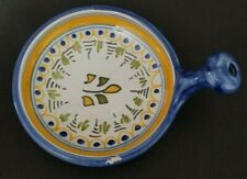 Talavera Spain Bowl with Handle Blue Yellow Pattern Appetizer Candy Nuts Salsa picture
