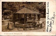 Vintage Postcard Boys at a Zoo Exhibit Wilmington Delaware DE 1906         22152 picture