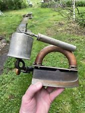 Antique Imperial Self Heating Flat Iron Gas Sad cast iron wood handle picture