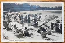 1930s - 1940s Paradise Bathing Beach Nassau Bahamas Black & White Postcard picture