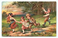 1907 Antique Posted Postcard A Willing Team Children Embossed to Butler PA E24 picture