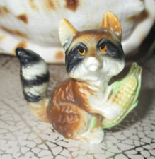 Vintage Miniature Racoon with Ear of Corn 1 1/2 Inch Figure picture
