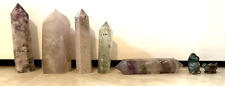 Lot 7 Crystals: Lepidolite, Lavender Fluorite, Prasiolite, Rainbow, Ocean Jasper picture