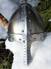 Replica 18GA SCA LARP Medieval Norman Viking Norse Engraved Armor Helmet Decor picture