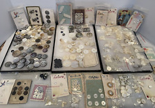 Huge Lot of Antique Buttons Glass and Shell. Some Carded Art Deco #78 picture