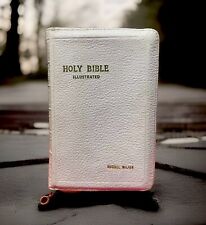 The Holy Bible Self Pronouncing Edition Old &New Testaments White Leather Russ M picture