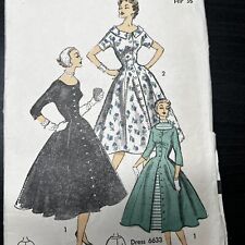 Vintage 1950s Advance 6320 Coat Dress Full Swing Skirt Sewing Pattern 14 XS USED picture