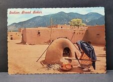 Indian Bread Baker Taos Pueblo New Mexico Vintage Postcard. Rare Unused picture