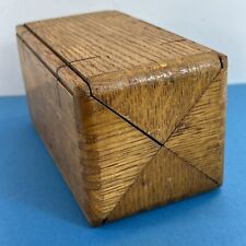 Antique WOOD FOLD-OUT Dovetail Sewing Box Primitive Decor picture
