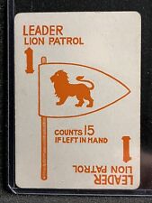 Vintage 1910’s Parker Brothers Boy Scout Playing Card #1 Leader Lion Patrol picture