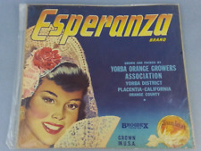 Vintage Sunkist Orange Spanish Dancer Esperanza Paper Fruit Crate Label Yorba picture