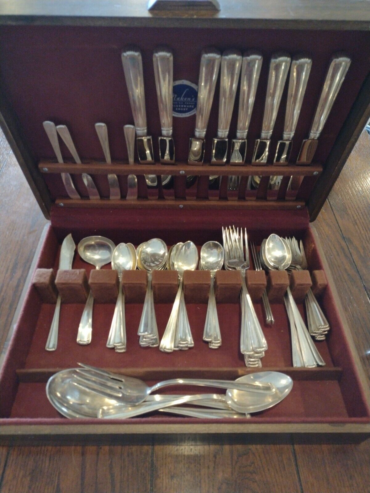 70 piece Marie Louise by Blackington sterling silverware With Wooden Case
