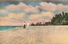 Beach at Island Inn Sanibel Island Florida FL c1940 Postcard picture