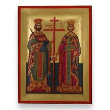 Constantine and Helen Icon - Premium Handmade Greek Orthodox Byzantine Icon picture