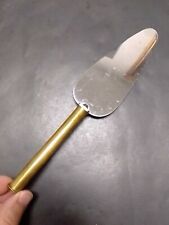 Vintage Brass Tone Handle Stainless Steel Pie Cake Server picture