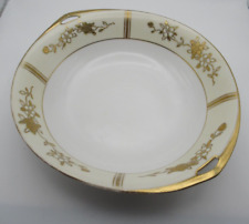 Vintage Noritake porcelain small bowl ornate moriage white yellow gold detail 7