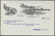 WELLINGTON, OH ~ WELLINGTON MACHINE COMPANY, FOUNDRY ~ ILLUS. LETTERHEAD 1904 picture