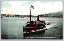 C1907 Steamboat Paddlewheel Mail Delivery Boat Queenstown Harbor MD Postcard picture