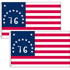 2 PACK - 3x5 FT POLYESTER US AMERICAN 1776 BENNINGTON USA 76 HISTORIC FLAG b picture