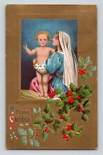 Postcard Our Lady and the Christ Child A Happy Christmas Greeting Divided Back picture