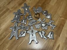 Vtg Lot Of 18 Aluminum Christmas Cookie Cutters 1950’s picture