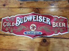 Large Budweiser King Of Beers Vintage Man Cave Sign KCS 37×16