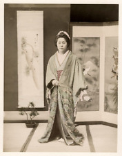 c.1890 PHOTO - JAPAN YOUNG WOMAN ORNATE ROBE picture