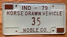 RARE NOBLE COUNTY INDIANA 1979 AMISH BUGGY HORSE DRAWN VEHICLE LICENSE PLATE 35 picture