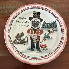 Anthropologie 12 Days of Christmas Plate 12 Drummers Drumming Nathalie Lete picture