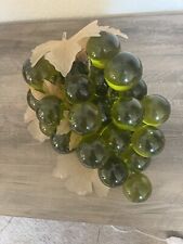 Vintage Mid Century Modern Lucite Cluster  Green Grapes Driftwood Stem MCM picture