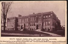 South Hadley Falls MA Postcard New Town Hall and High School DB Posted 1915 picture