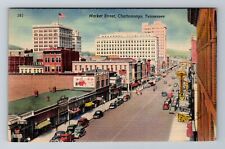 Chattanooga TN-Tennessee, Market Street, Advertising, Vintage Souvenir Postcard picture